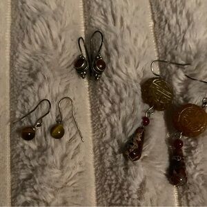 Bundle of silver and stone Earrings Sets